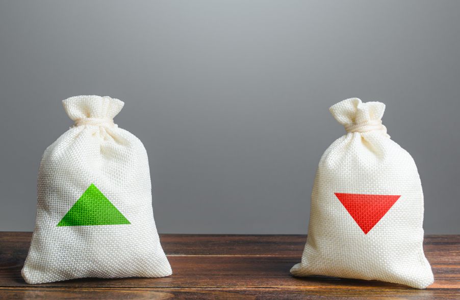 two bags with up and down arrow